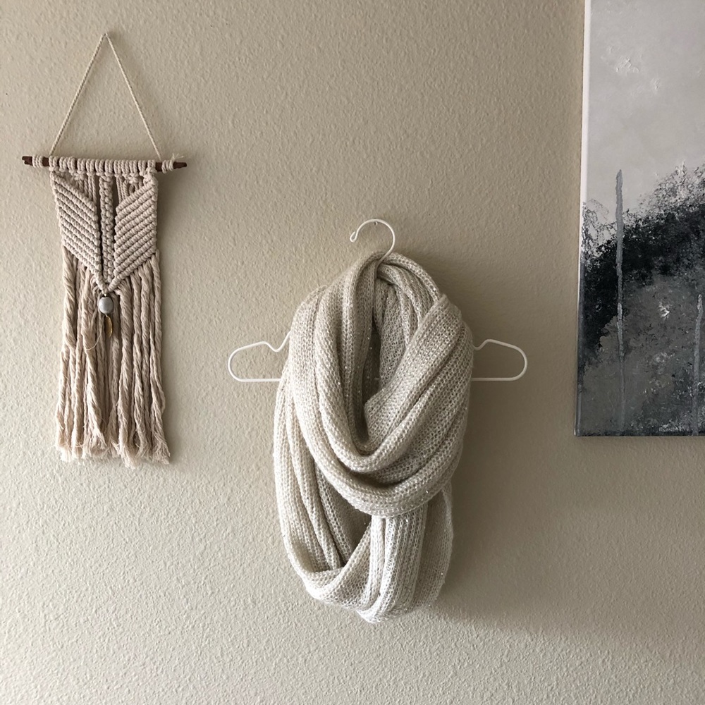 Beige wrap scarf with small sequins